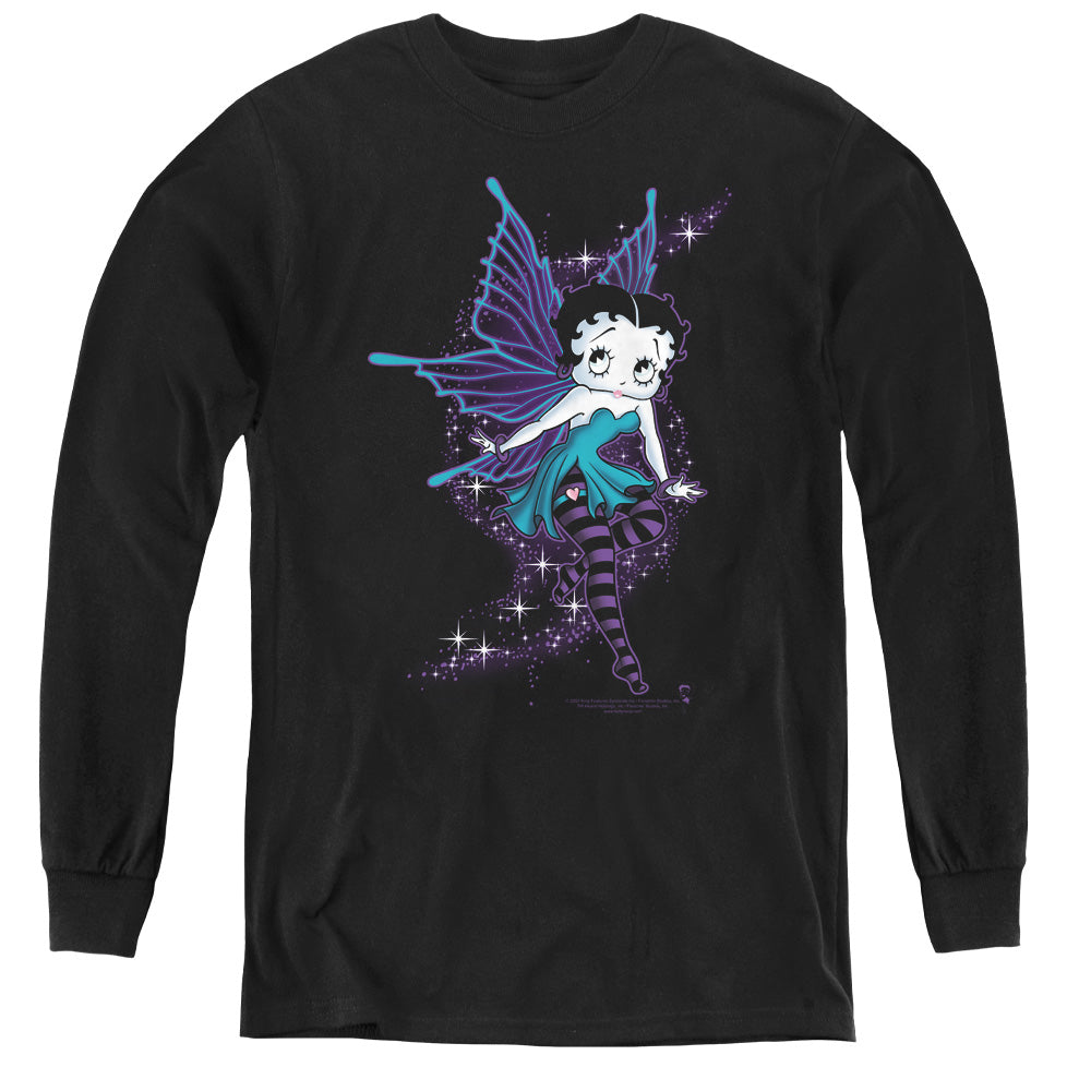 Betty Boop Sparkle Fairy - Youth Long Sleeve Tee - Black