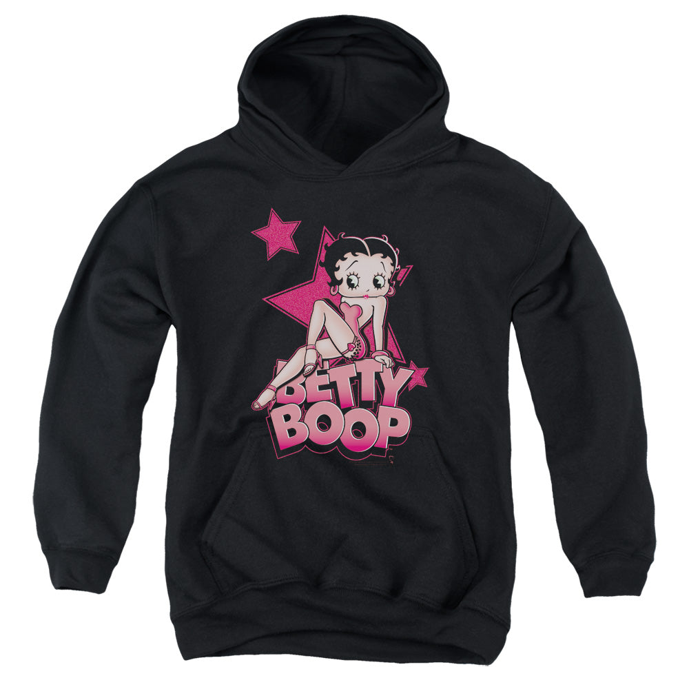Betty Boop Sexy Star-youth Pull-over Hoodie - Black