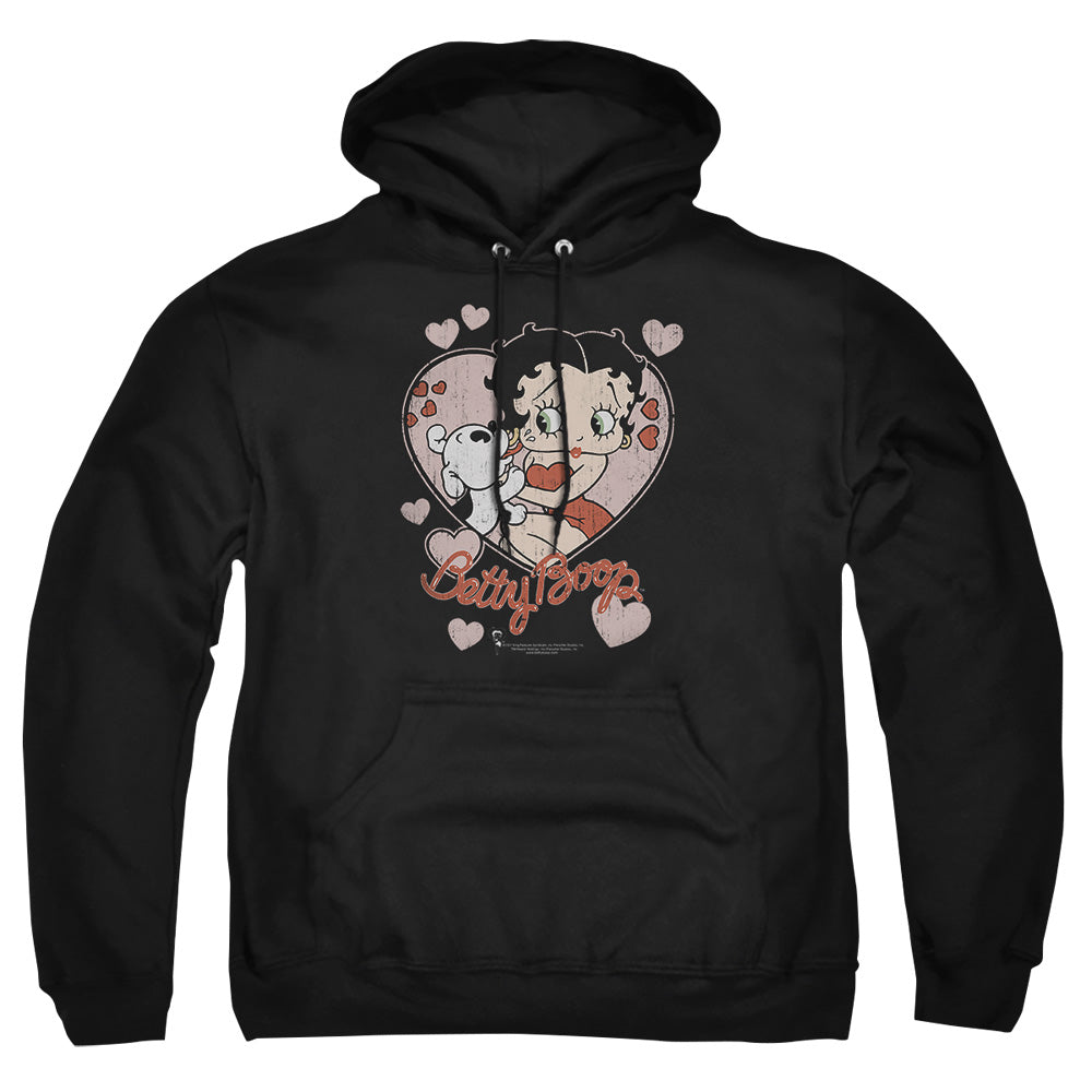 Betty Boop - Classic Kiss - Adult Pull-over Hoodie - Black