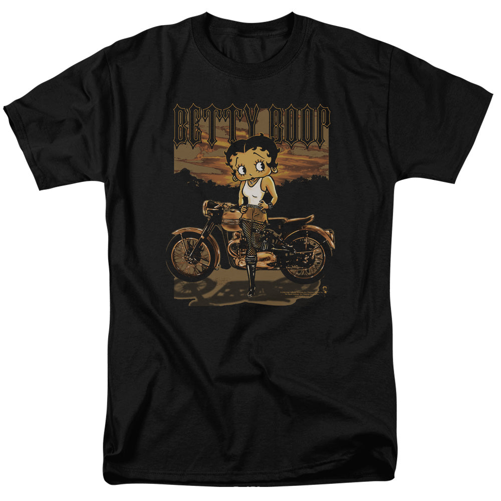 Betty Boop - Rebel Rider - Short Sleeve Adult 18/1 - Black T-shirt