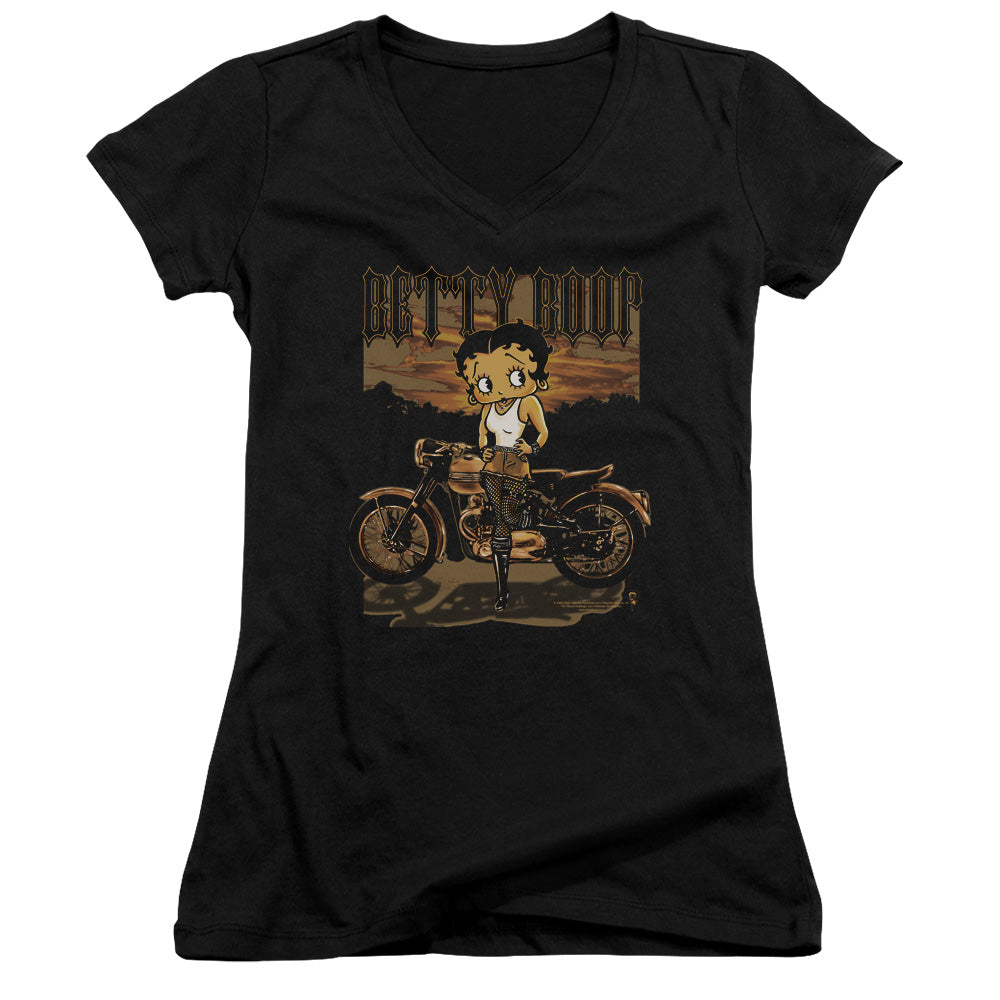 Betty Boop - Rebel Rider - Junior V-neck - Black