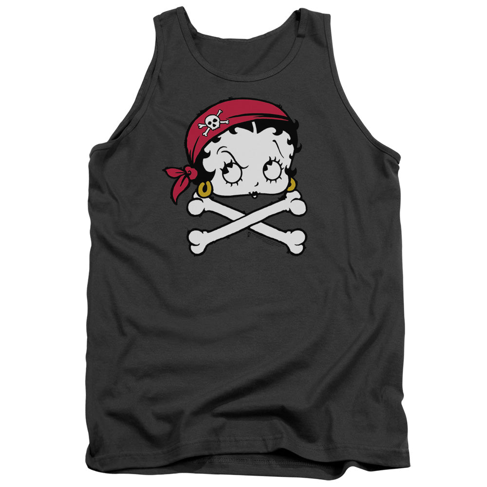 Betty Boop - Pirate - Adult Tank - Charcoal