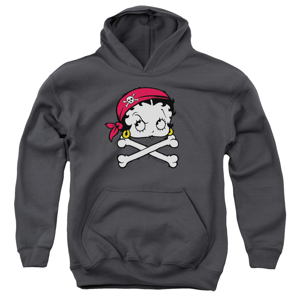 Betty Boop - Pirate - Youth Pull-over Hoodie - Charcoal
