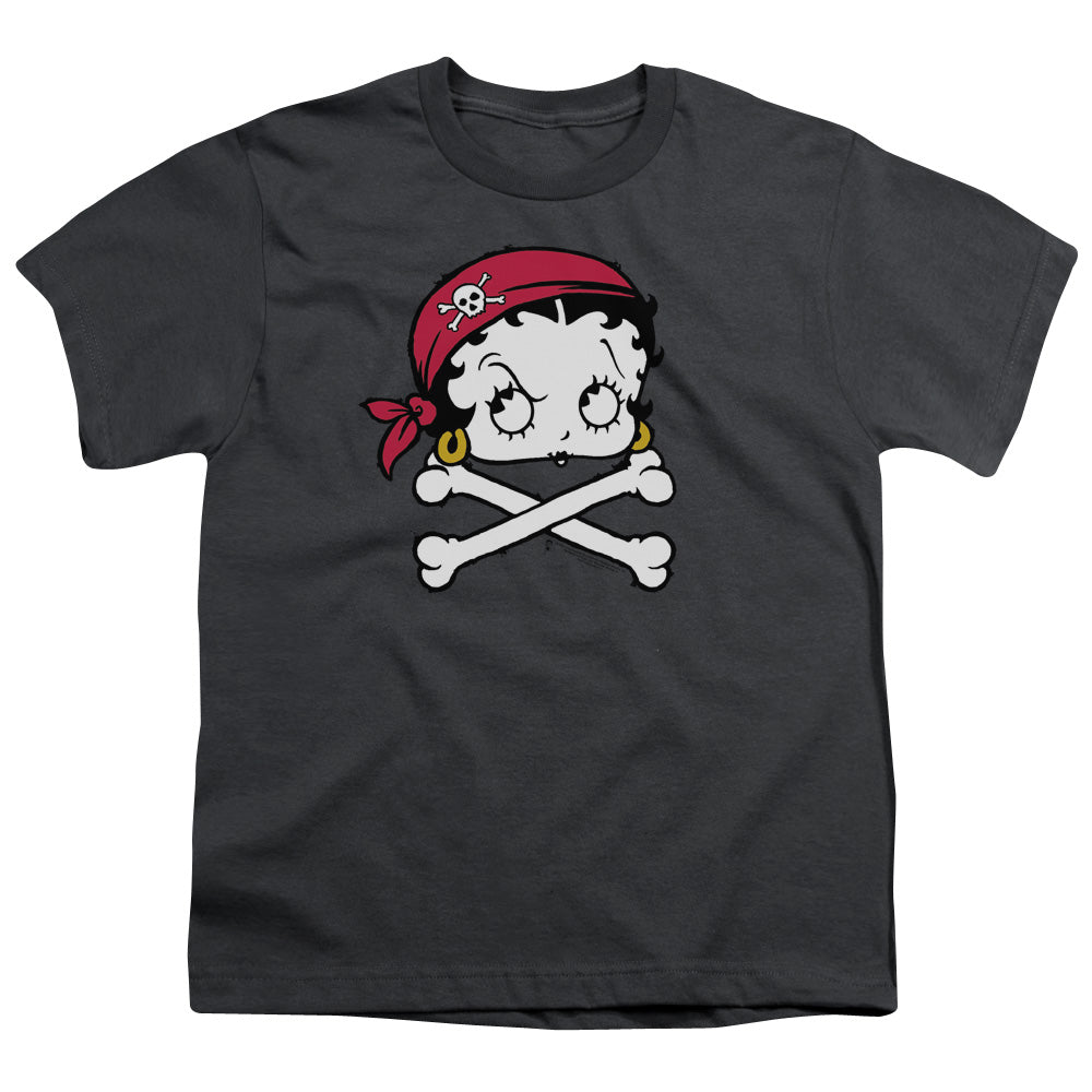 Betty Boop - Pirate - Short Sleeve Youth 18/1 - Charcoal T-shirt