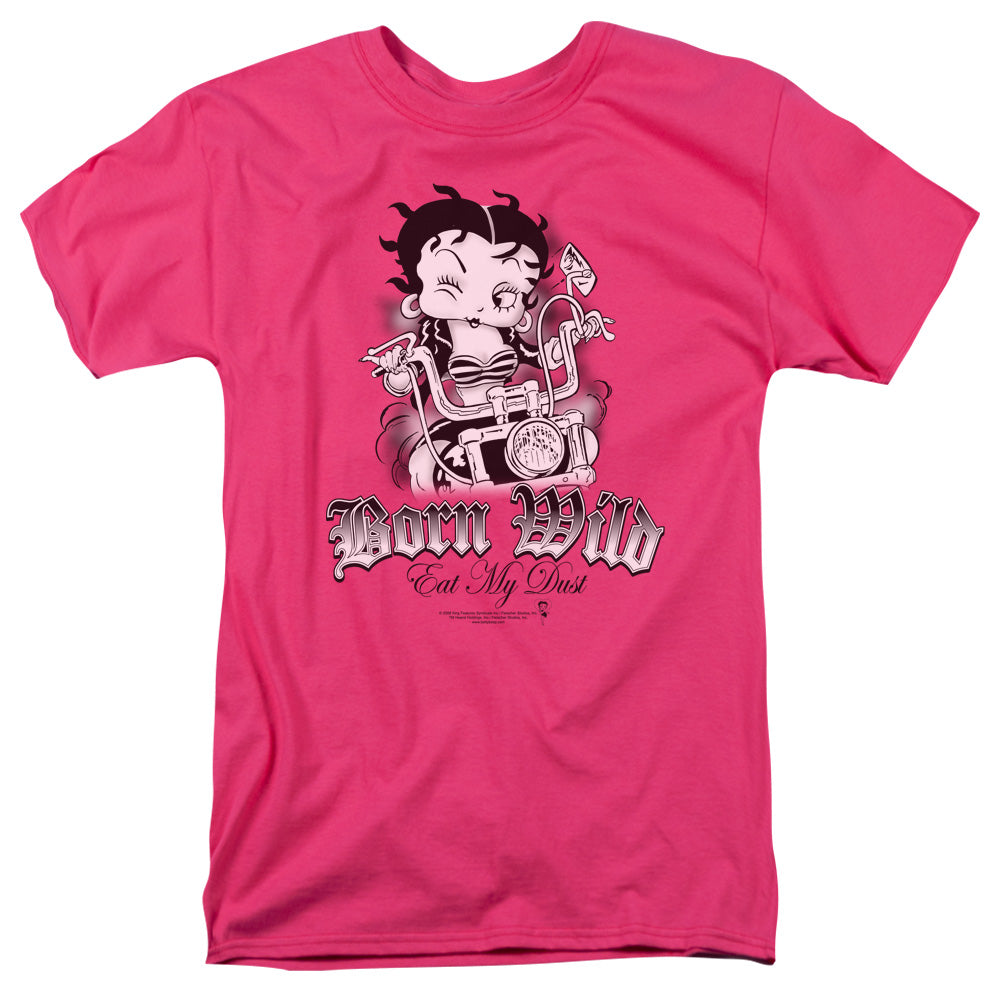 Betty Boop - Born Wild - Short Sleeve Adult 18/1 - Hot Pink T-shirt