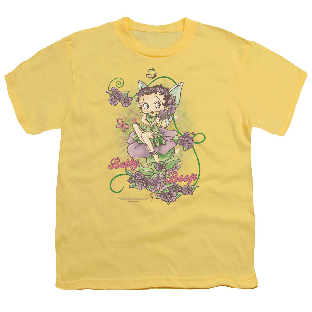BETTY BOOP FLOWER VINE FAIRY - S/S YOUTH 18/1 - BANANA T-Shirt