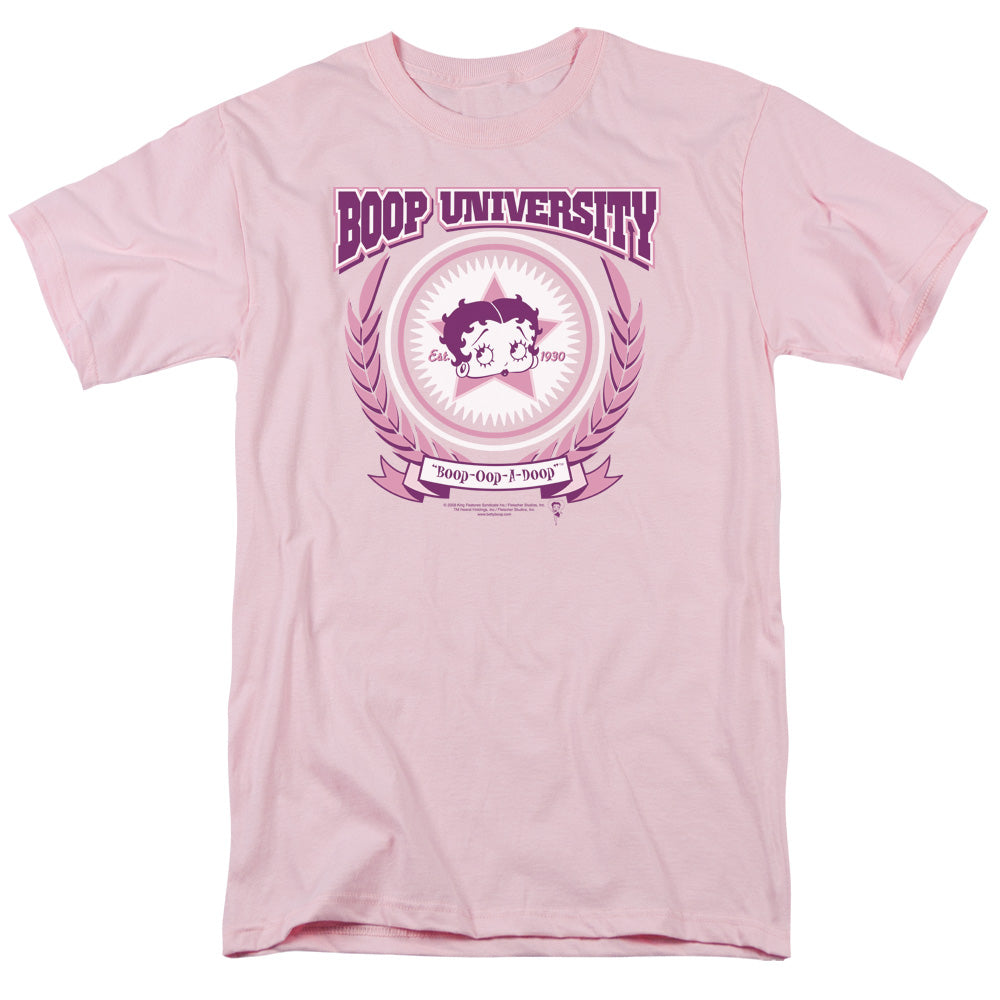 Betty Boop - Boop University - Short Sleeve Adult 18/1 - Pink T-shirt