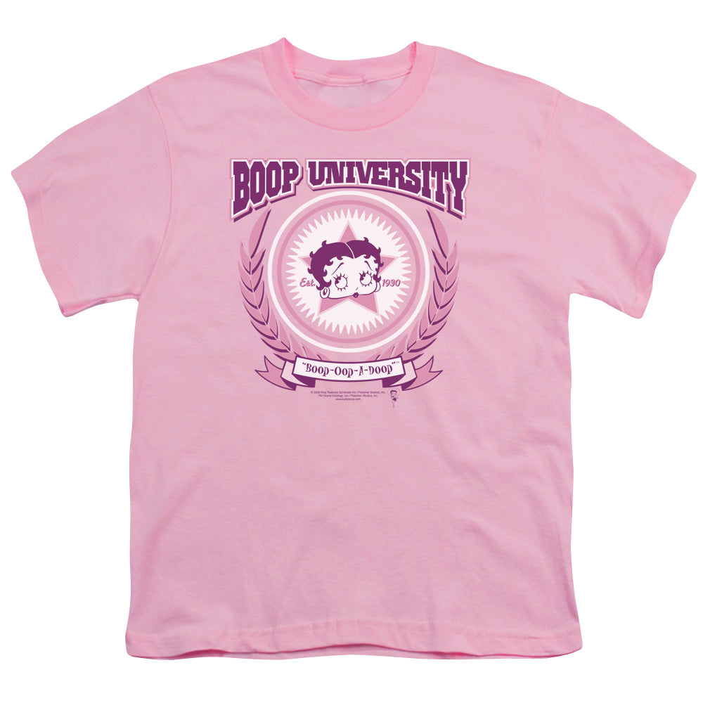 Betty Boop - Boop University - Short Sleeve Youth 18/1 - Pink T-shirt