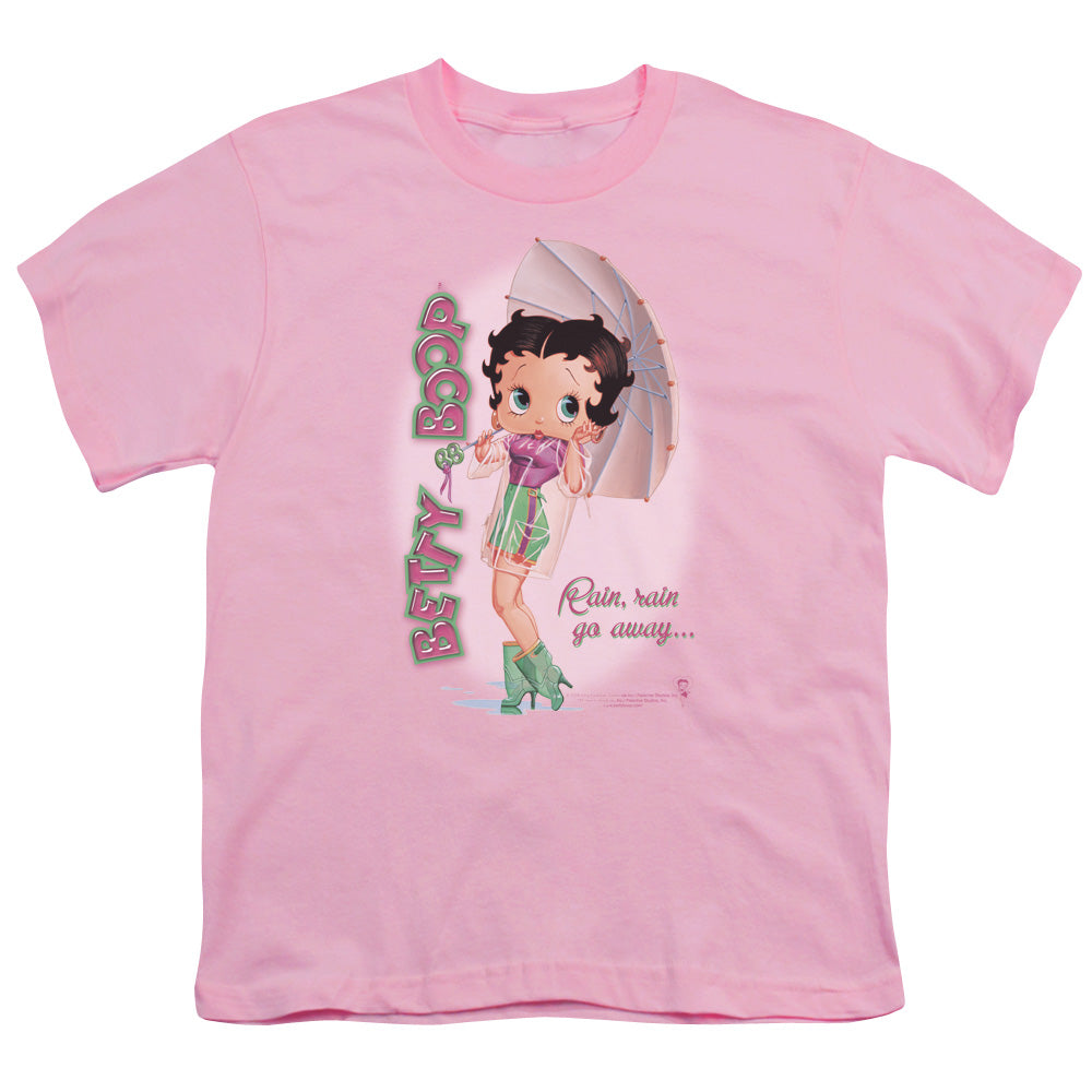 BETTY BOOP RAIN RAIN GO AWAY - S/S YOUTH 18/1 - PINK T-Shirt