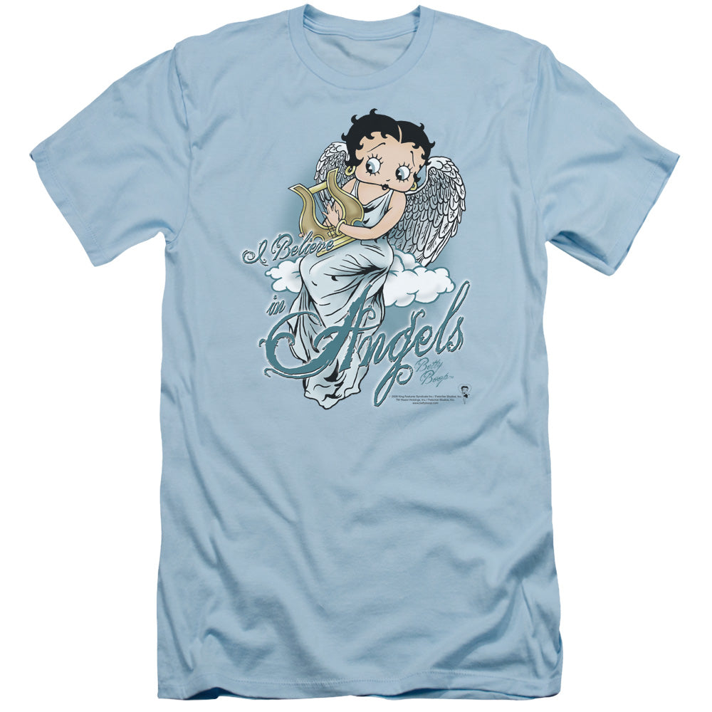 Betty Boop - I Believe In Angels - Short Sleeve Adult 30/1 - Light Blue T-shirt