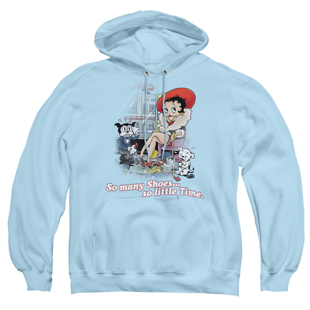 Betty Boop - So Many Shoes - Adult Pull-over Hoodie - Light Blue