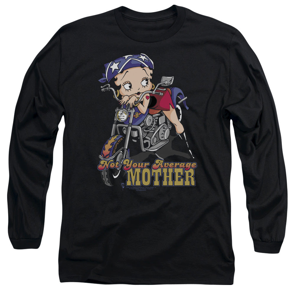 Betty Boop - Not Your Average Mother - Long Sleeve Adult 18/1 - Black T-shirt
