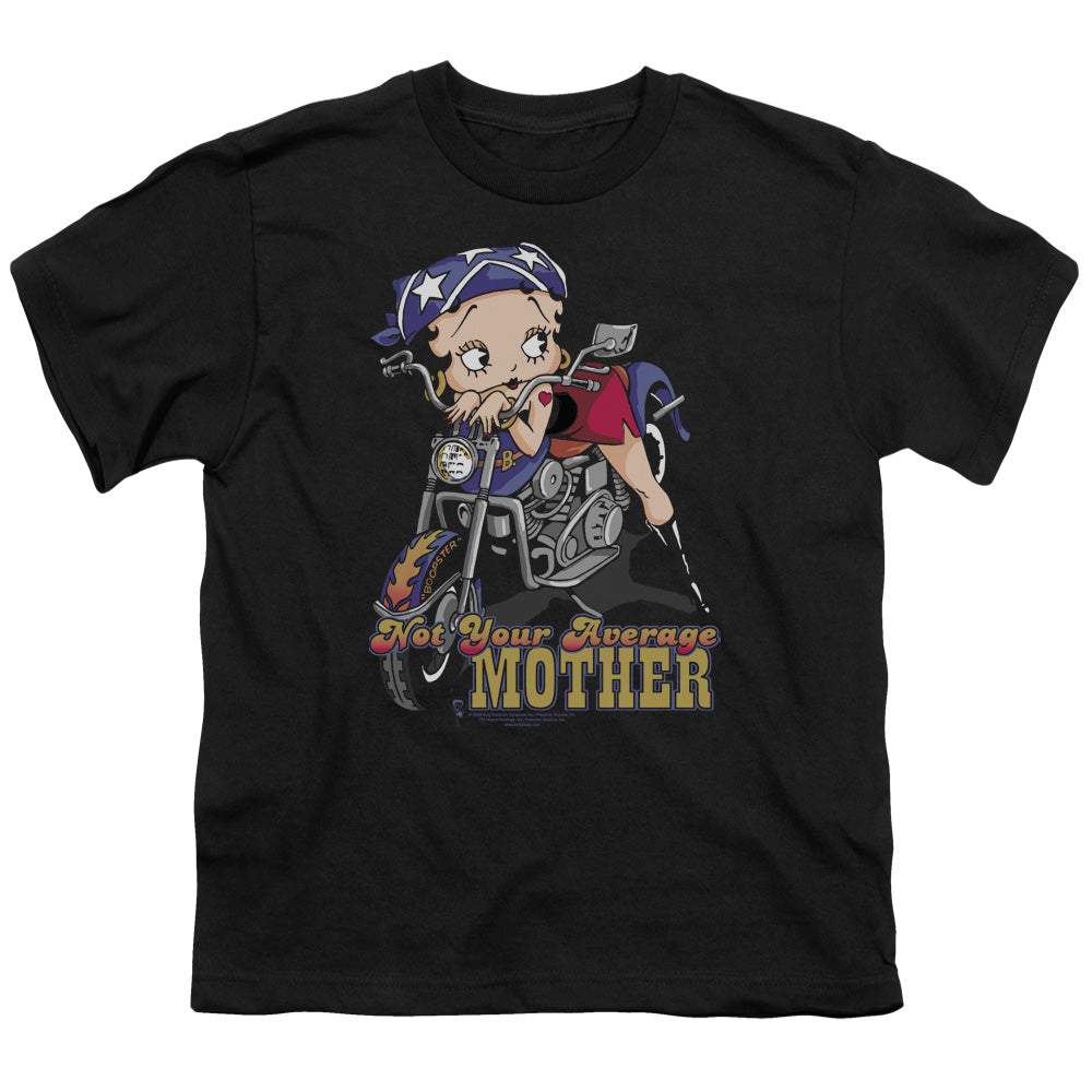 Betty Boop - Not Your Average Mother - Short Sleeve Youth 18/1 - Black T-shirt