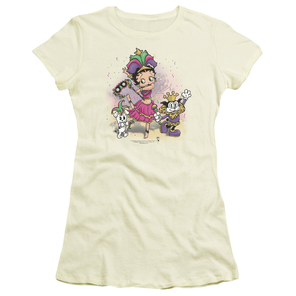 Betty Boop - Celebration - Short Sleeve Junior Sheer - Cream T-shirt