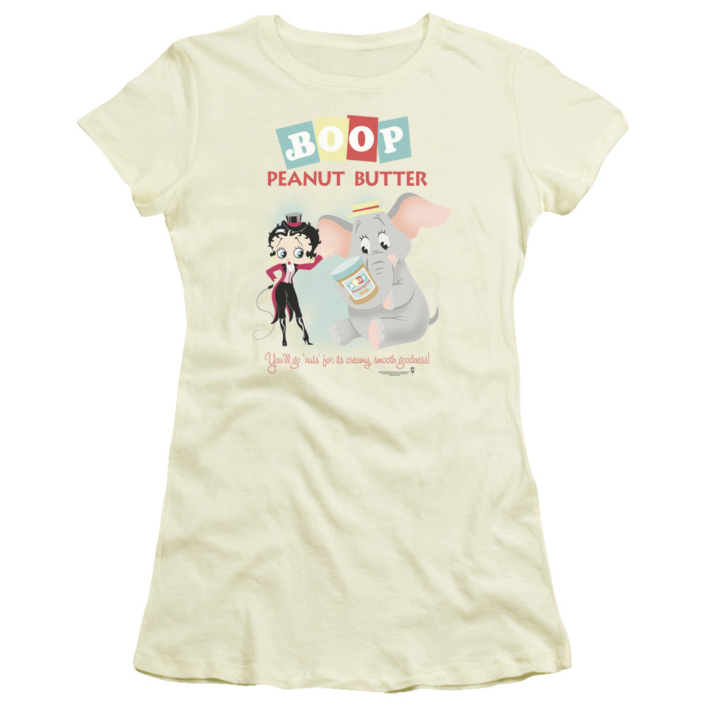 Betty Boop - Boop Peanut Butter - Short Sleeve Junior Sheer - Cream T-shirt