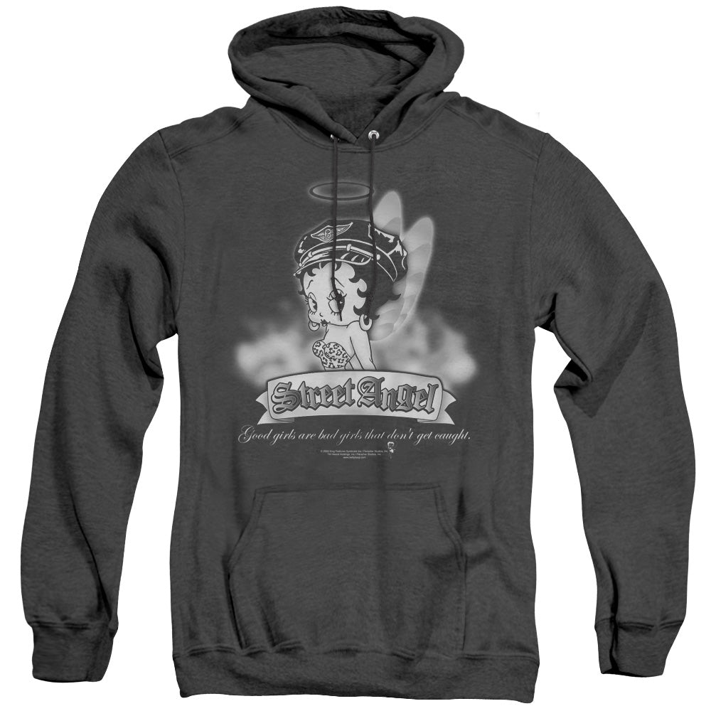 Betty Boop - Street Angel - Adult Heather Hoodie - Black