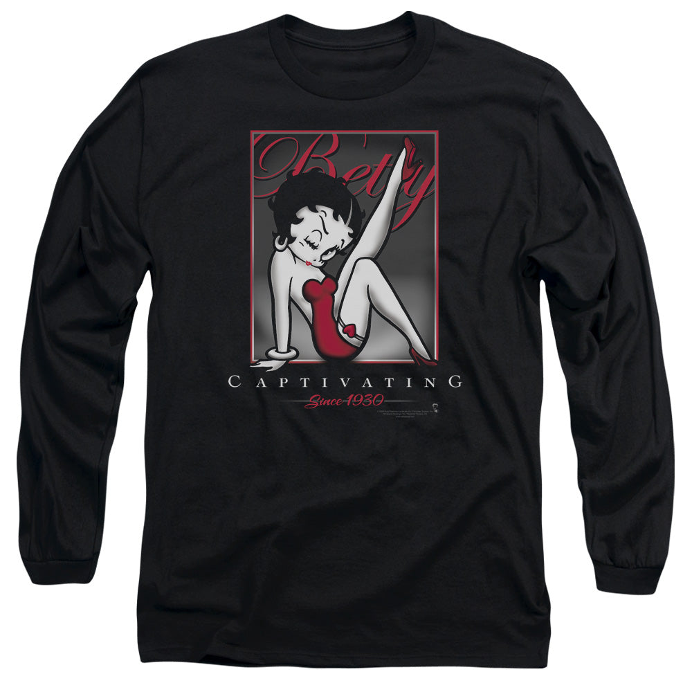 Betty Boop - Captivating - Long Sleeve Adult 18/1 - Black T-shirt