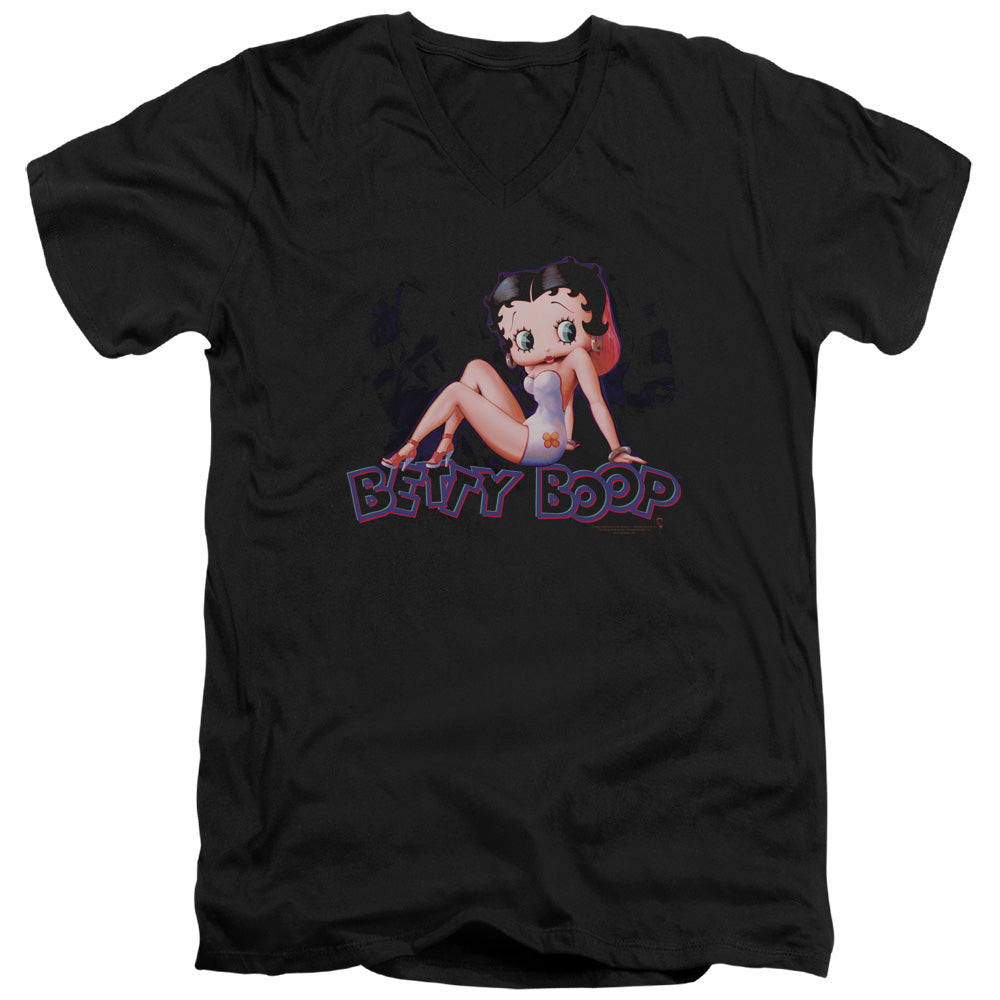 Betty Boop - Glowing - Short Sleeve Adult V-neck - Black T-shirt