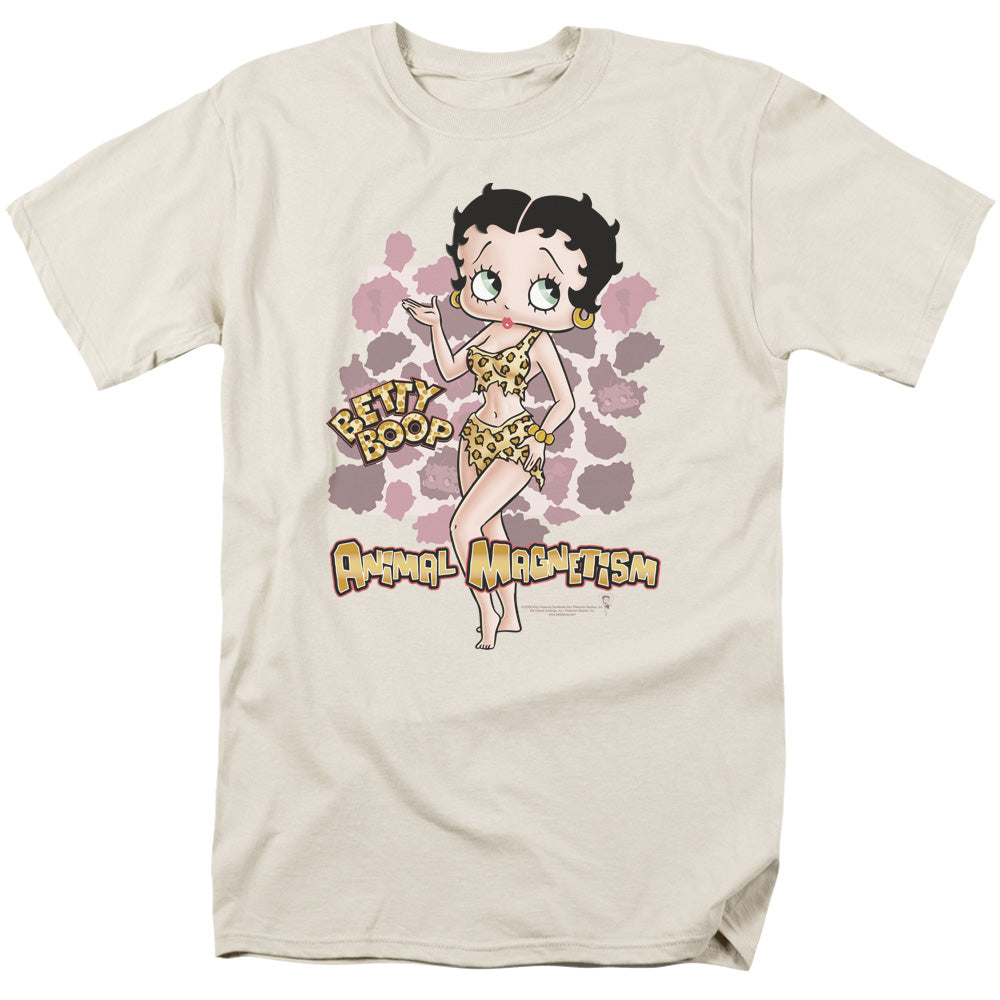 Betty Boop - Animal Magnetism - Short Sleeve Adult 18/1 - Cream T-shirt
