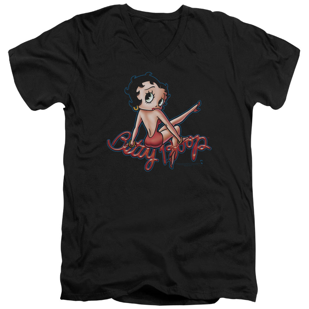Betty Boop - Bettys Back - Short Sleeve Adult V-neck - Black T-shirt