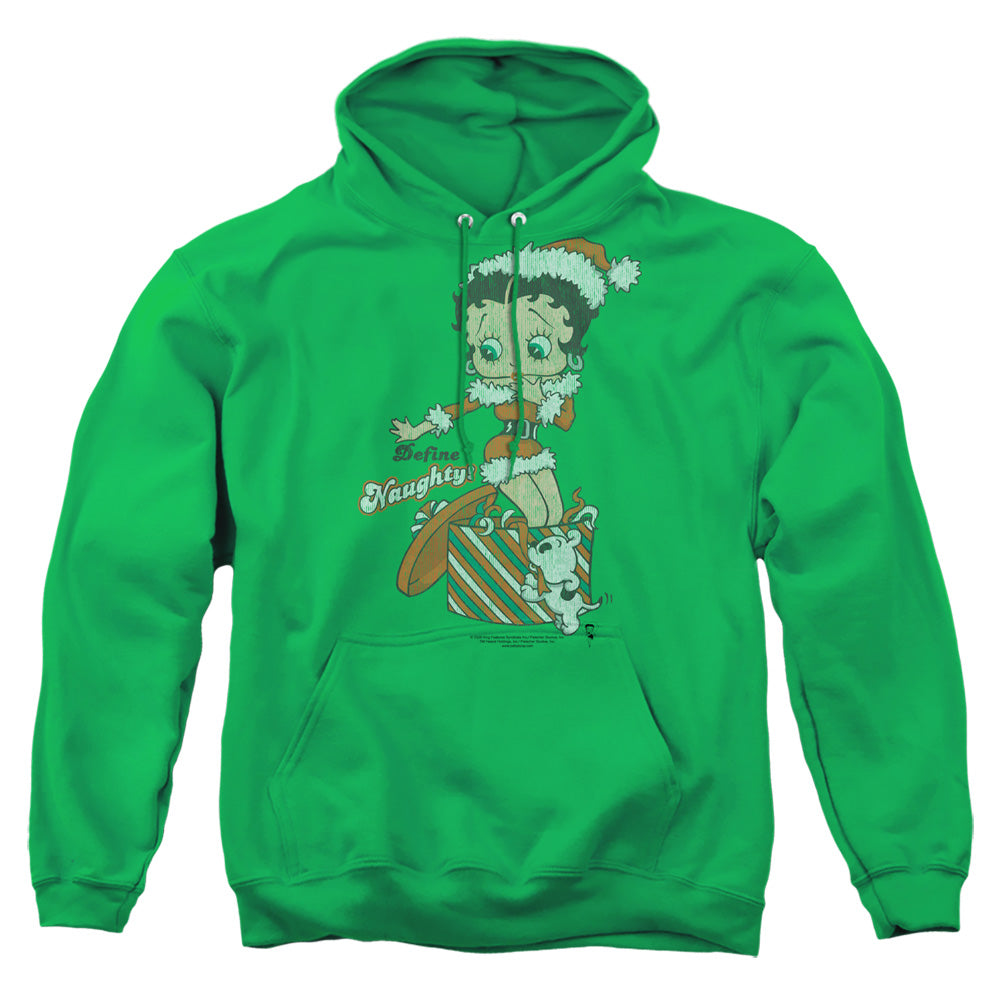 Betty Boop - Define Naughty - Adult Pull-over Hoodie - Kelly Green