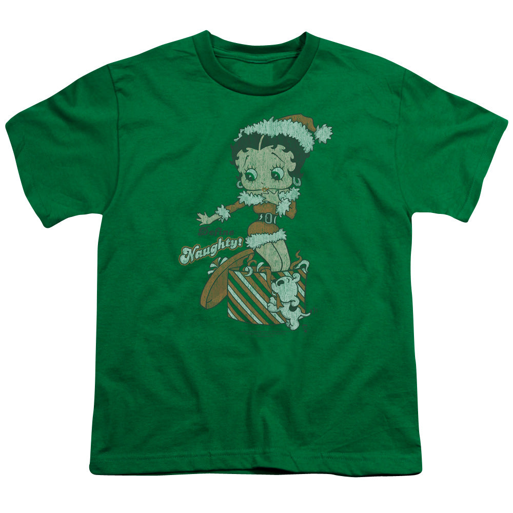 Betty Boop - Define Naughty - Short Sleeve Youth 18/1 - Kelly Green T-shirt