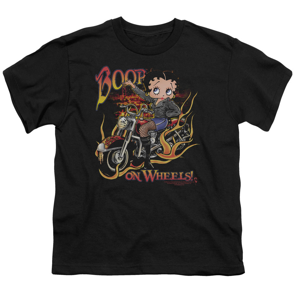 Betty Boop - On Wheels - Short Sleeve Youth 18/1 - Black T-shirt