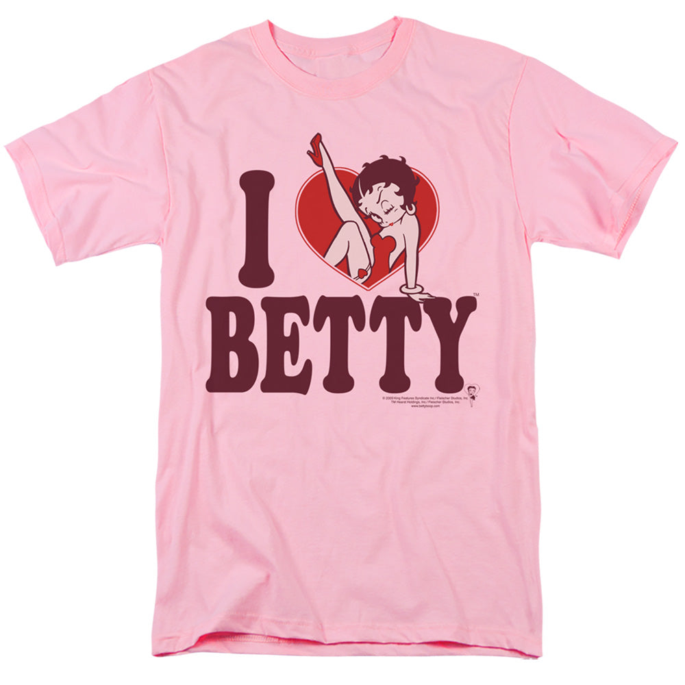 Betty Boop - I Heart Betty - Short Sleeve Adult 18/1 - Pink T-shirt
