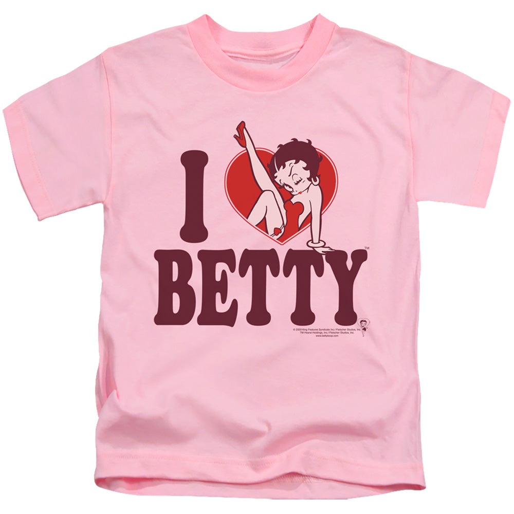 Betty Boop - I Heart Betty - Short Sleeve Juvenile 18/1 - Pink T-shirt