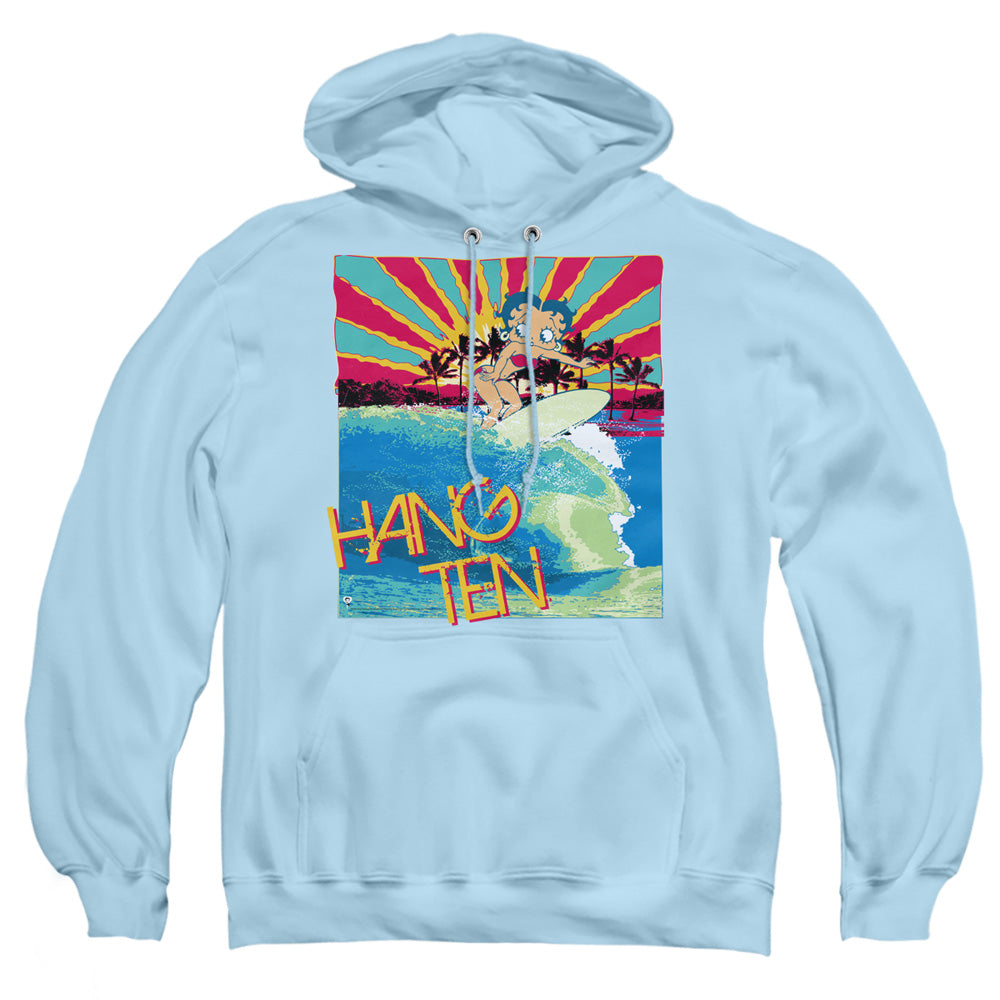 Betty Boop - Hang Ten - Adult Pull-over Hoodie - Light Blue