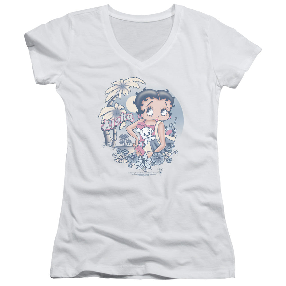 Betty Boop - Aloha - Junior V-neck - White