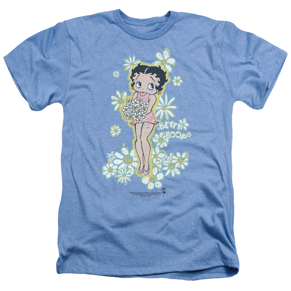 Betty Boop - Flowers - Adult Heather - Light Blue
