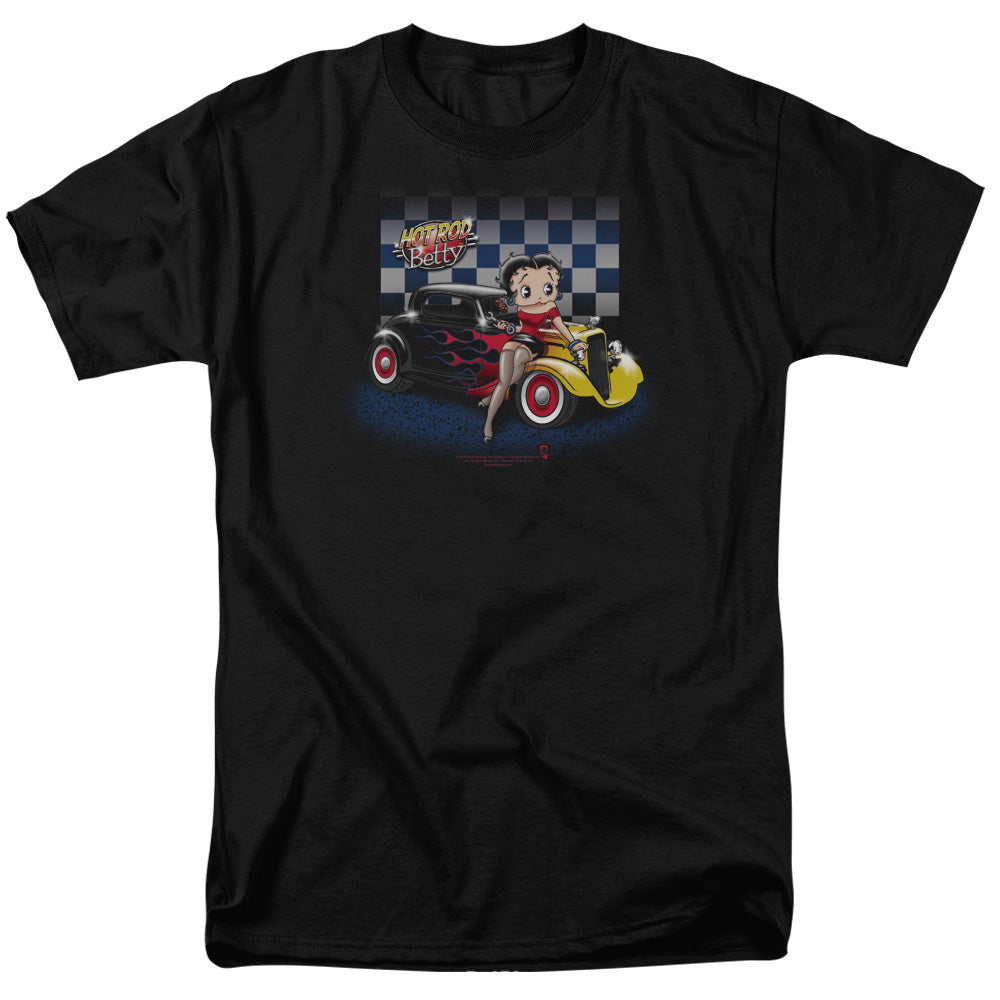 Betty Boop - Hot Rod Boop - Short Sleeve Adult 18/1 - Black T-shirt