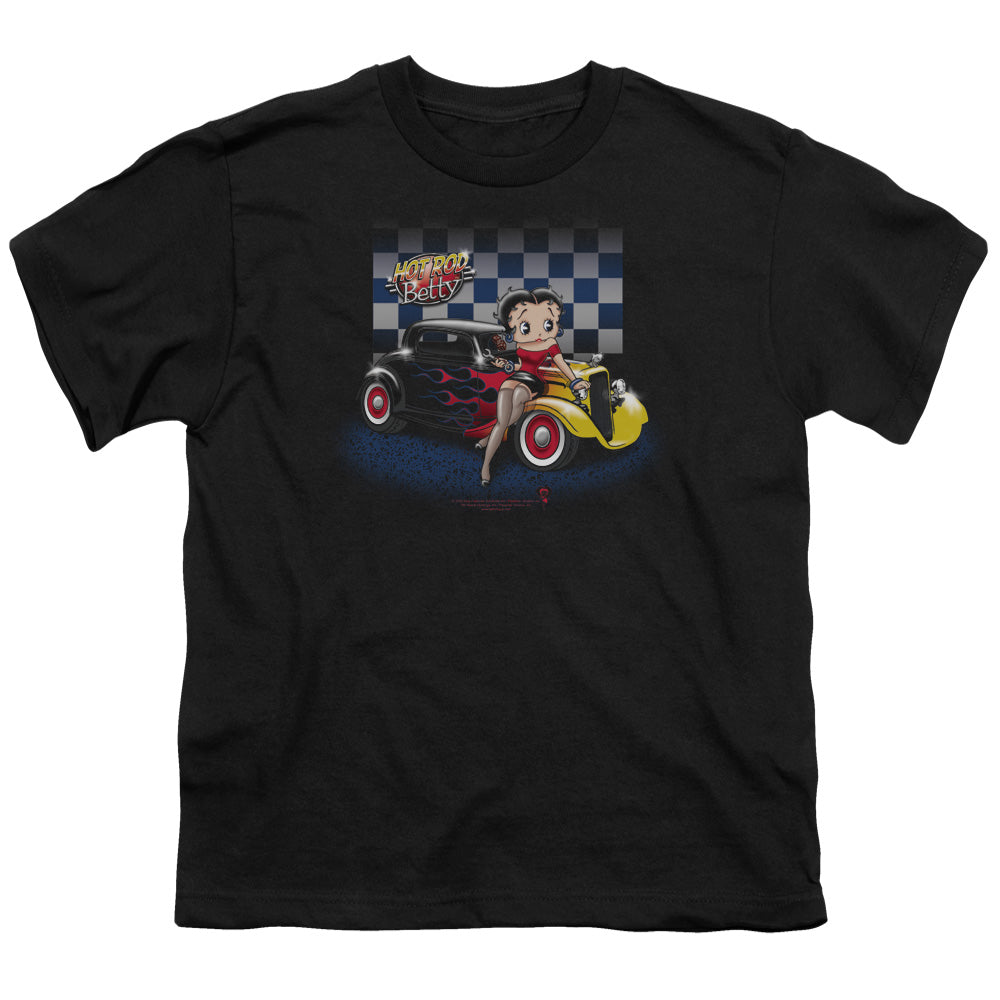 Betty Boop - Hot Rod Boop - Short Sleeve Youth 18/1 - Black T-shirt