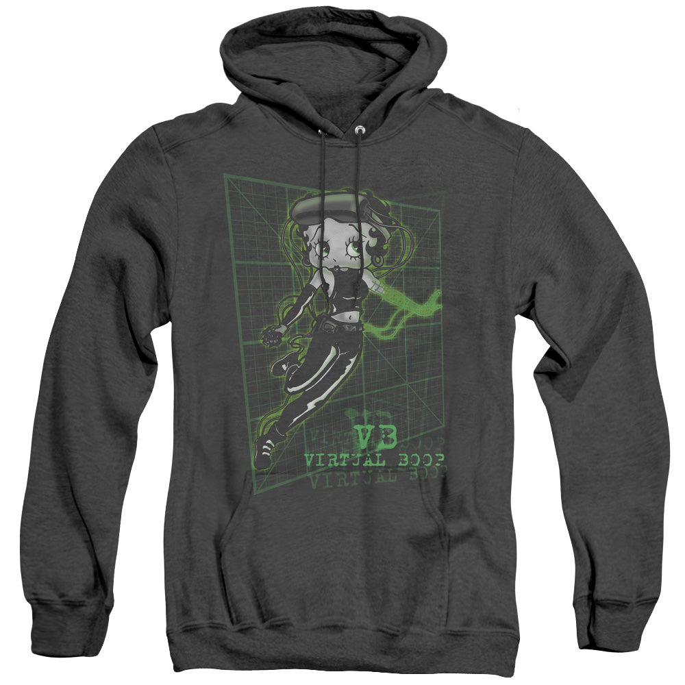 Betty Boop - Virtual Boop - Adult Heather Hoodie - Black