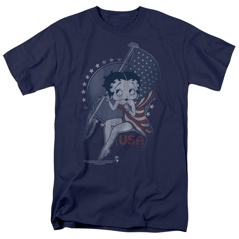 Betty Boop - Proud Betty - Short Sleeve Adult 18/1 - Navy T-shirt