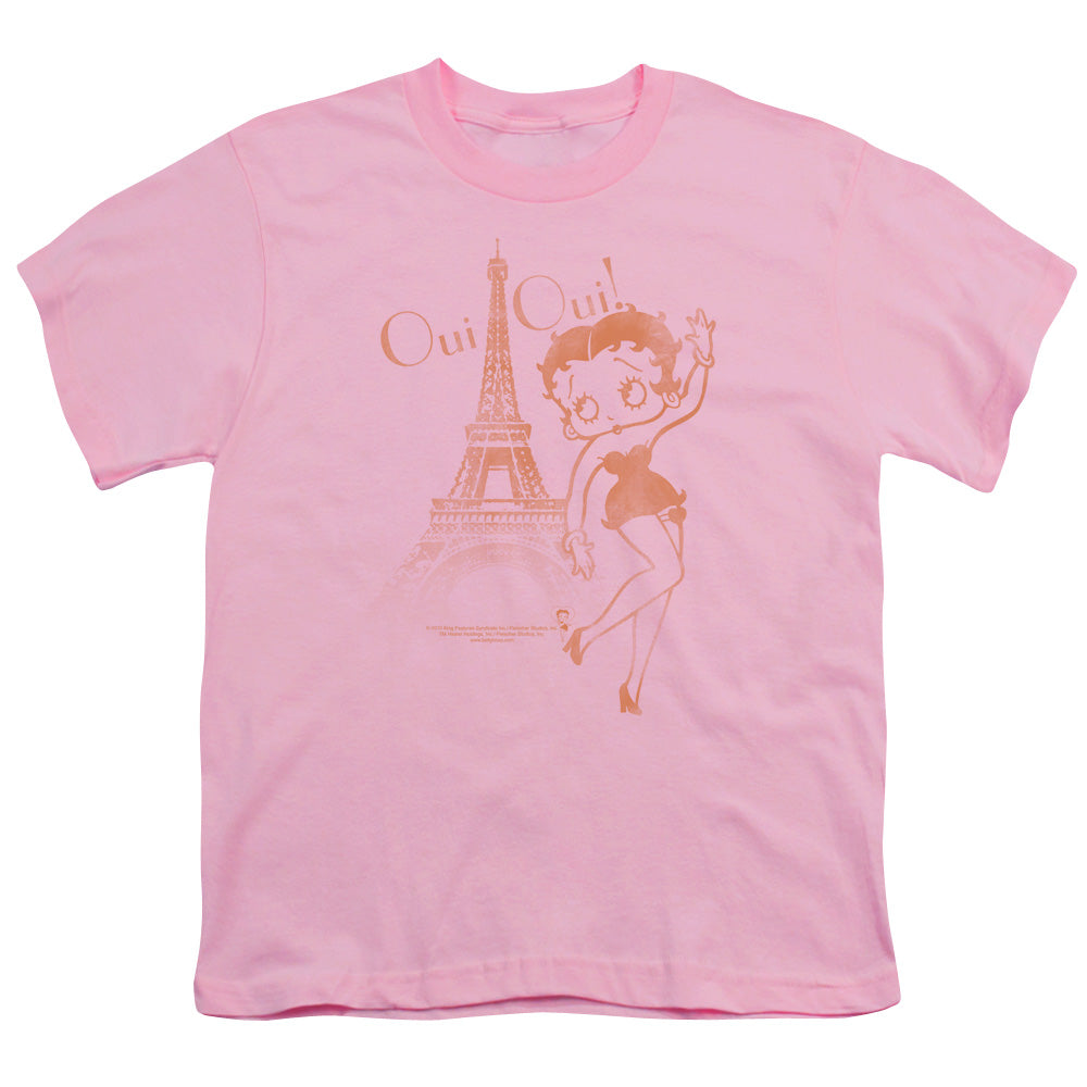 Betty Boop - Oui Oui - Short Sleeve Youth 18/1 - Pink T-shirt