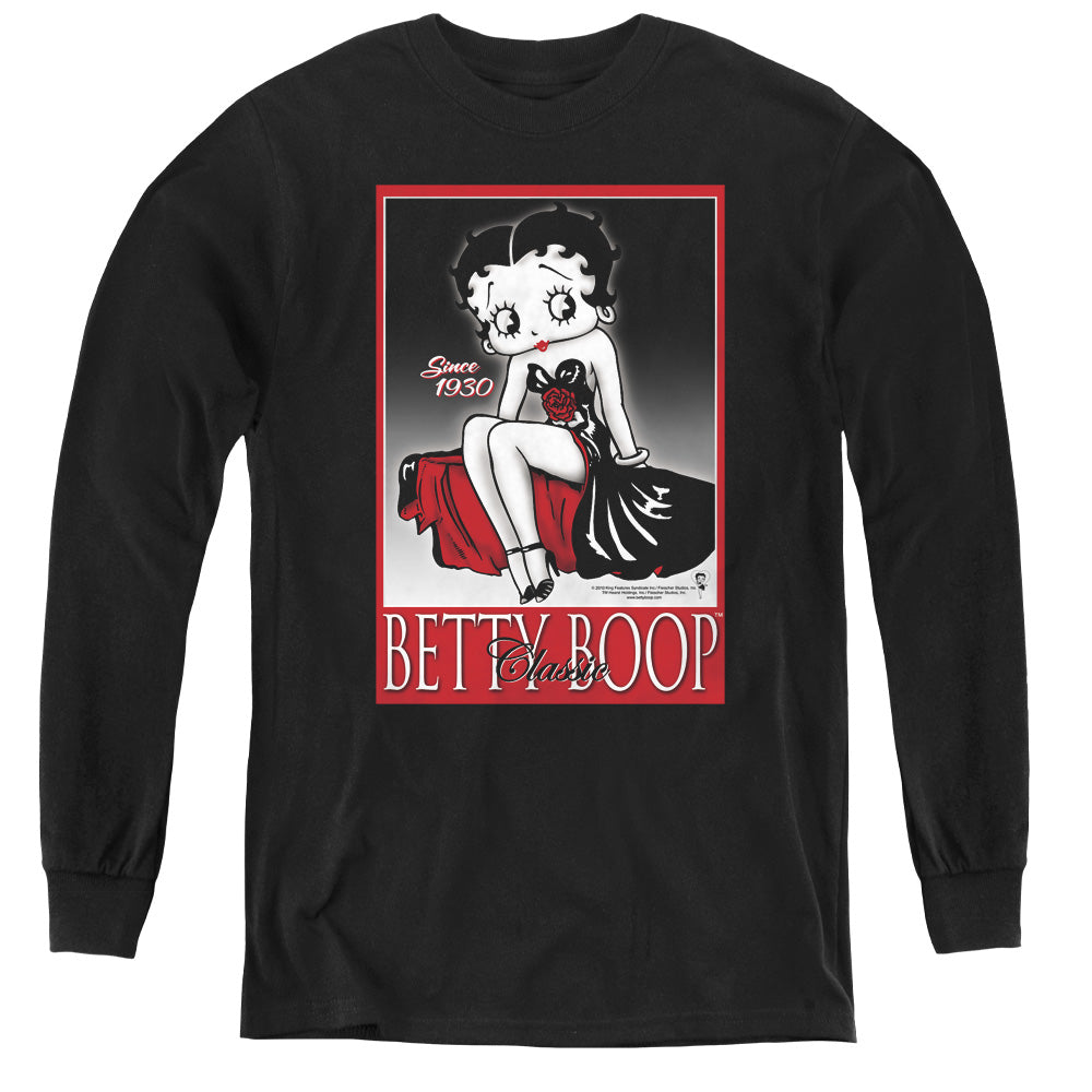 Betty Boop - Classic - Youth Long Sleeve Tee - Black