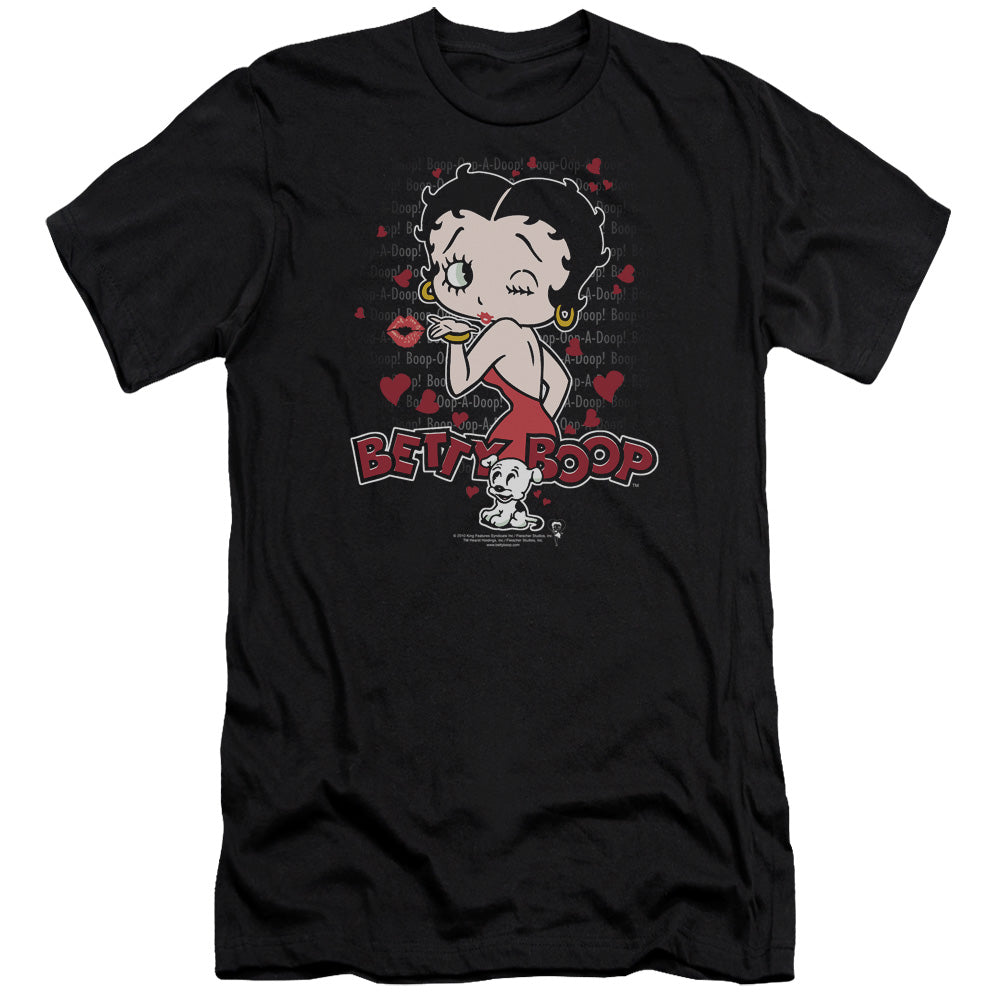 Betty Boop - Classic Kiss-premuim Canvas Adult Slim Fit 30/1 - Black