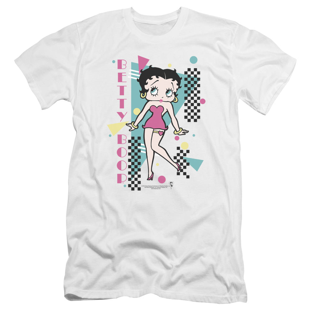 Betty Boop - Booping 80s Style-premuim Canvas Adult Slim Fit 30/1 - White