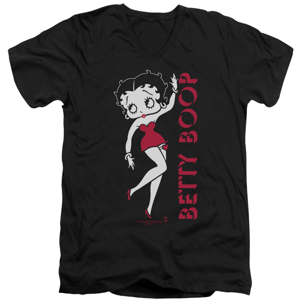 Betty Boop - Classic - Short Sleeve Adult V-neck - Black T-shirt