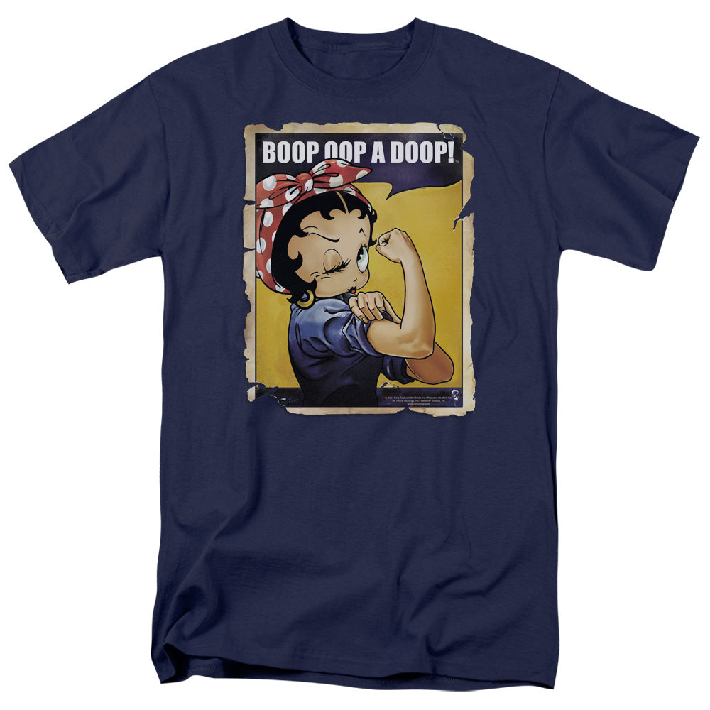 Betty Boop - Power - Short Sleeve Adult 18/1 - Navy T-shirt