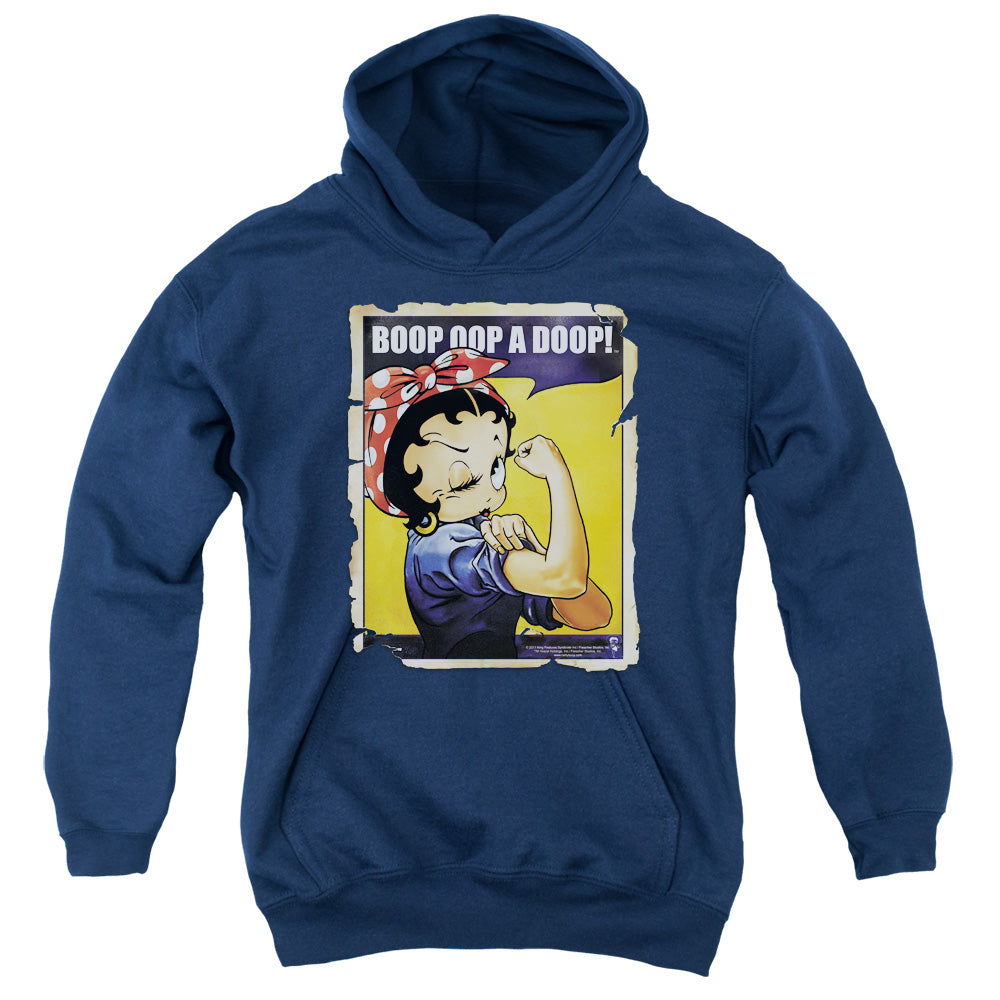 Betty Boop - Power - Youth Pull-over Hoodie - Navy