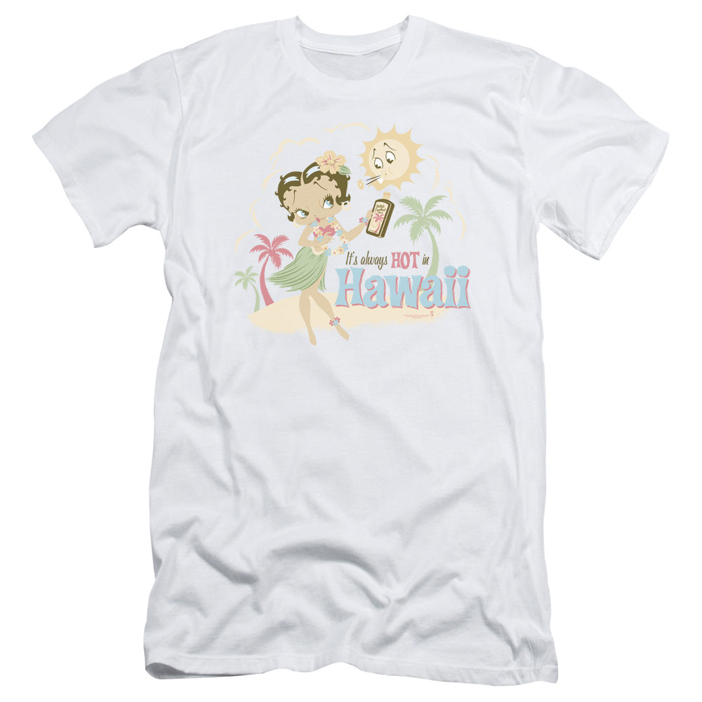 Betty Boop - Hot In Hawaii - Short Sleeve Adult 30/1 - White T-shirt