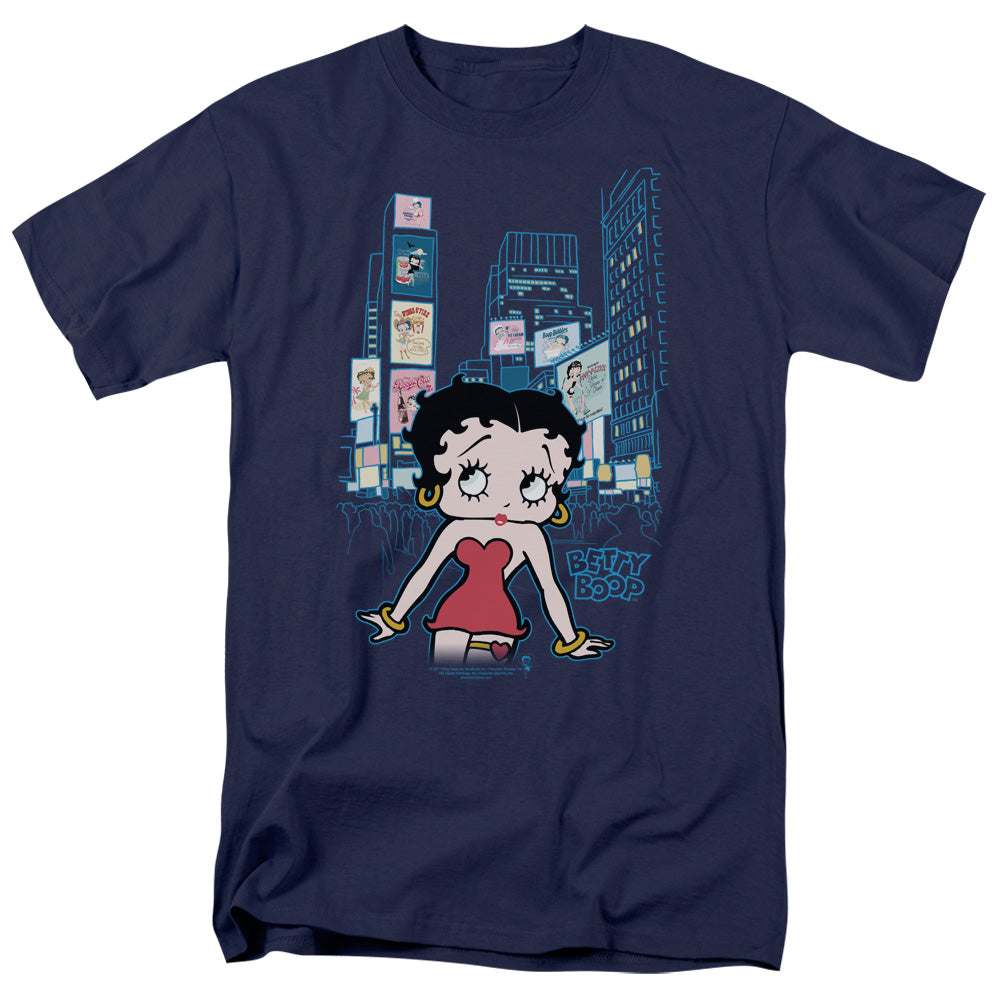 Betty Boop - Square - Short Sleeve Adult 18/1 - Navy T-shirt