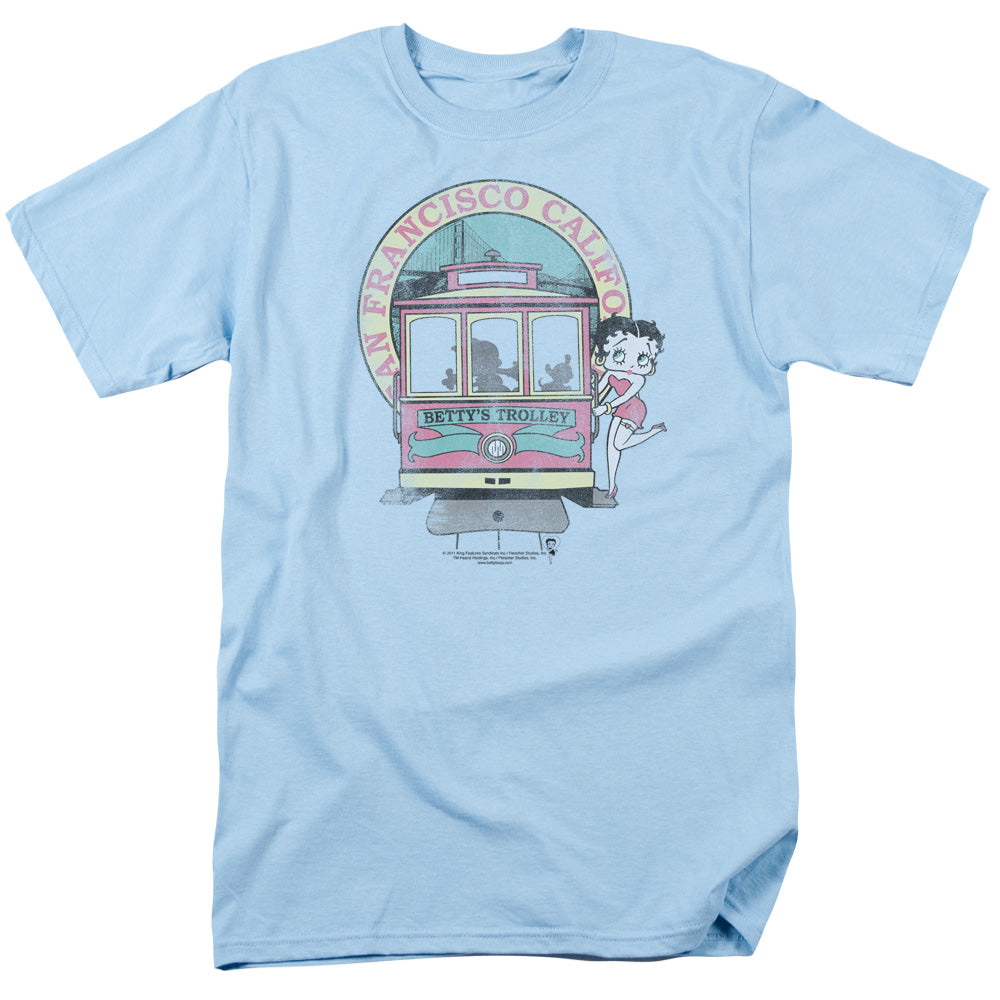 Betty Boop - Bettys Trolley - Short Sleeve Adult 18/1 - Light Blue T-shirt