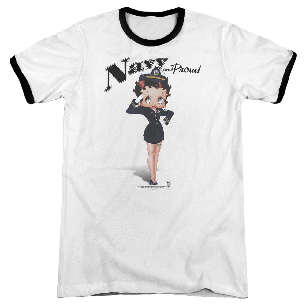 Betty Boop - Navy Boop - Adult Ringer - White/black