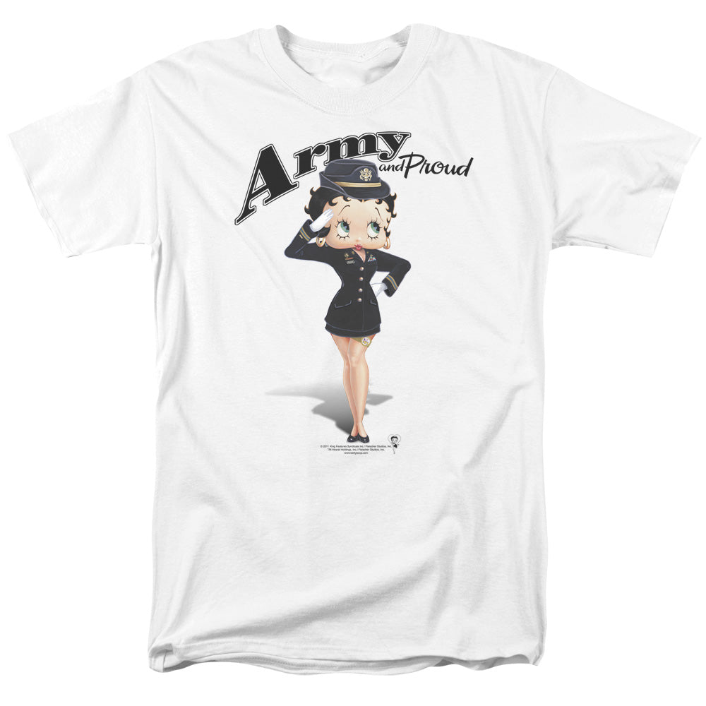 Betty Boop - Army Boop - Short Sleeve Adult 18/1 - White T-shirt