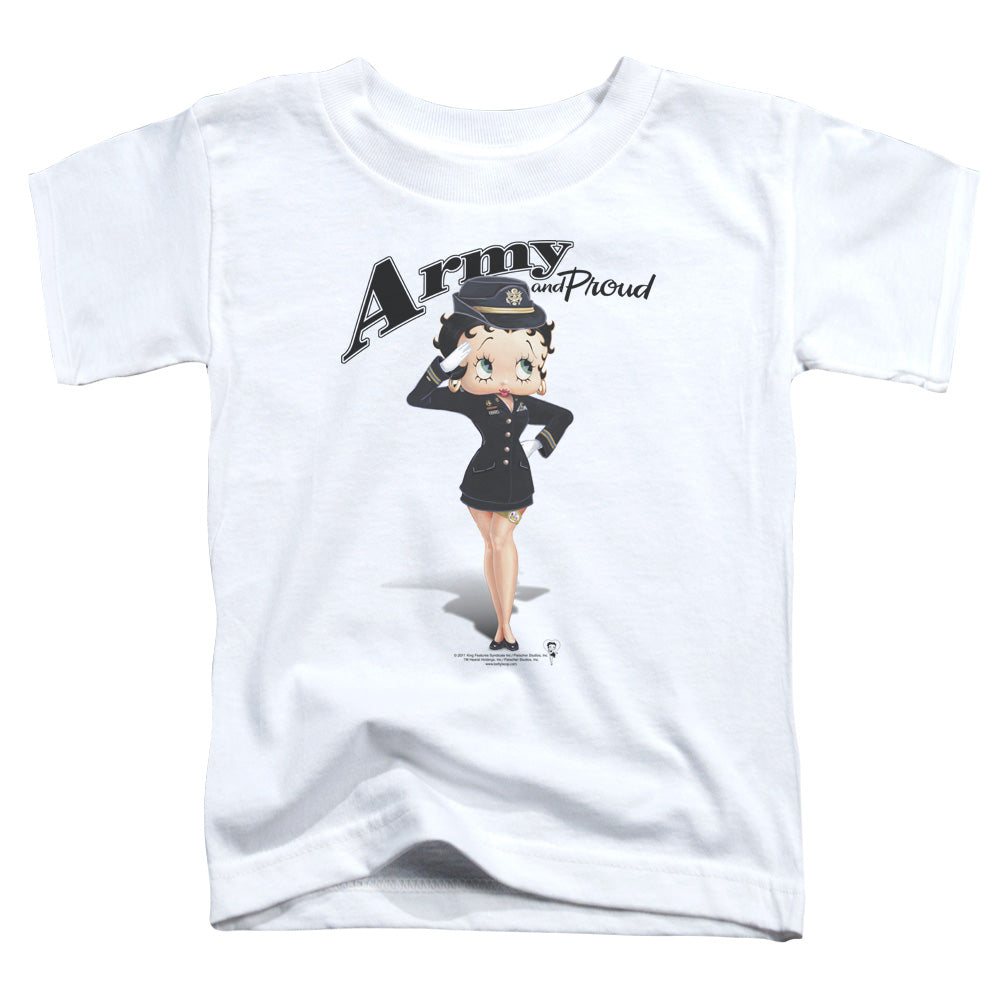 Betty Boop - Army Boop - Short Sleeve Toddler Tee - White T-shirt