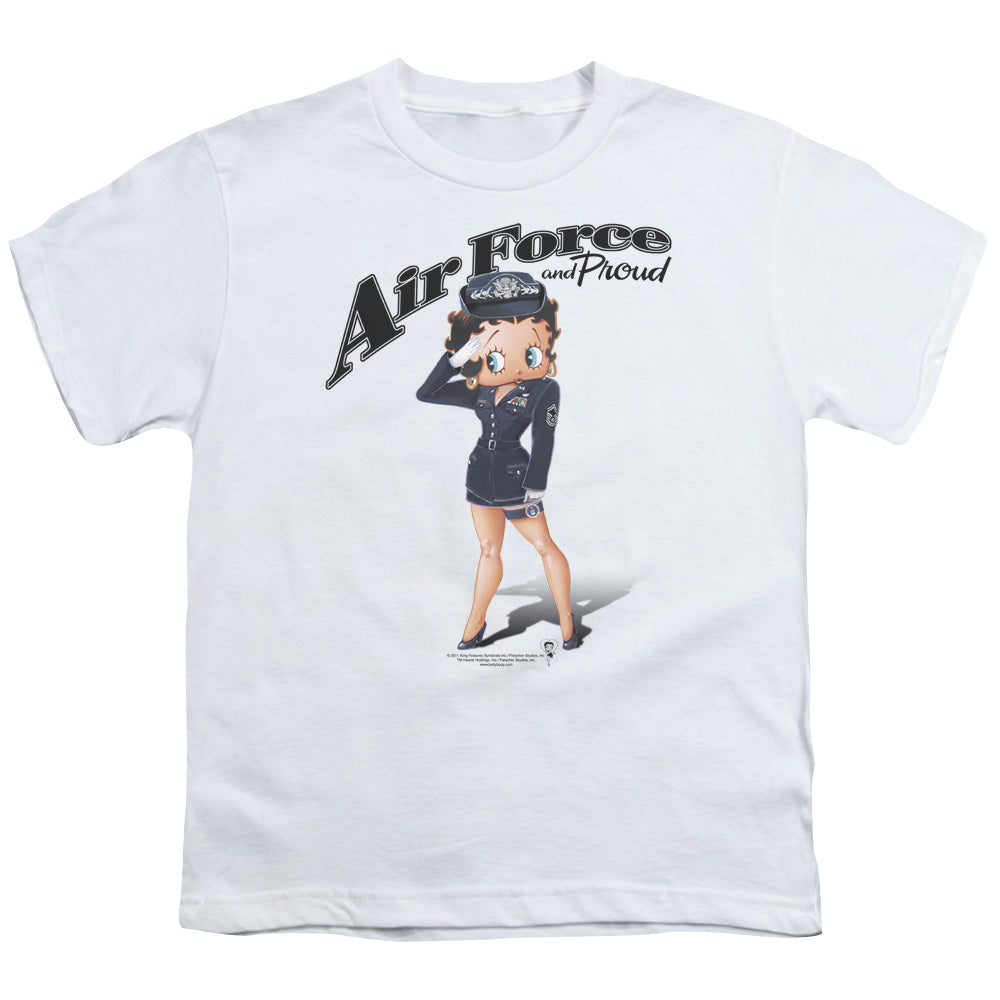 Betty Boop - Air Force Boop - Short Sleeve Youth 18/1 - White T-shirt